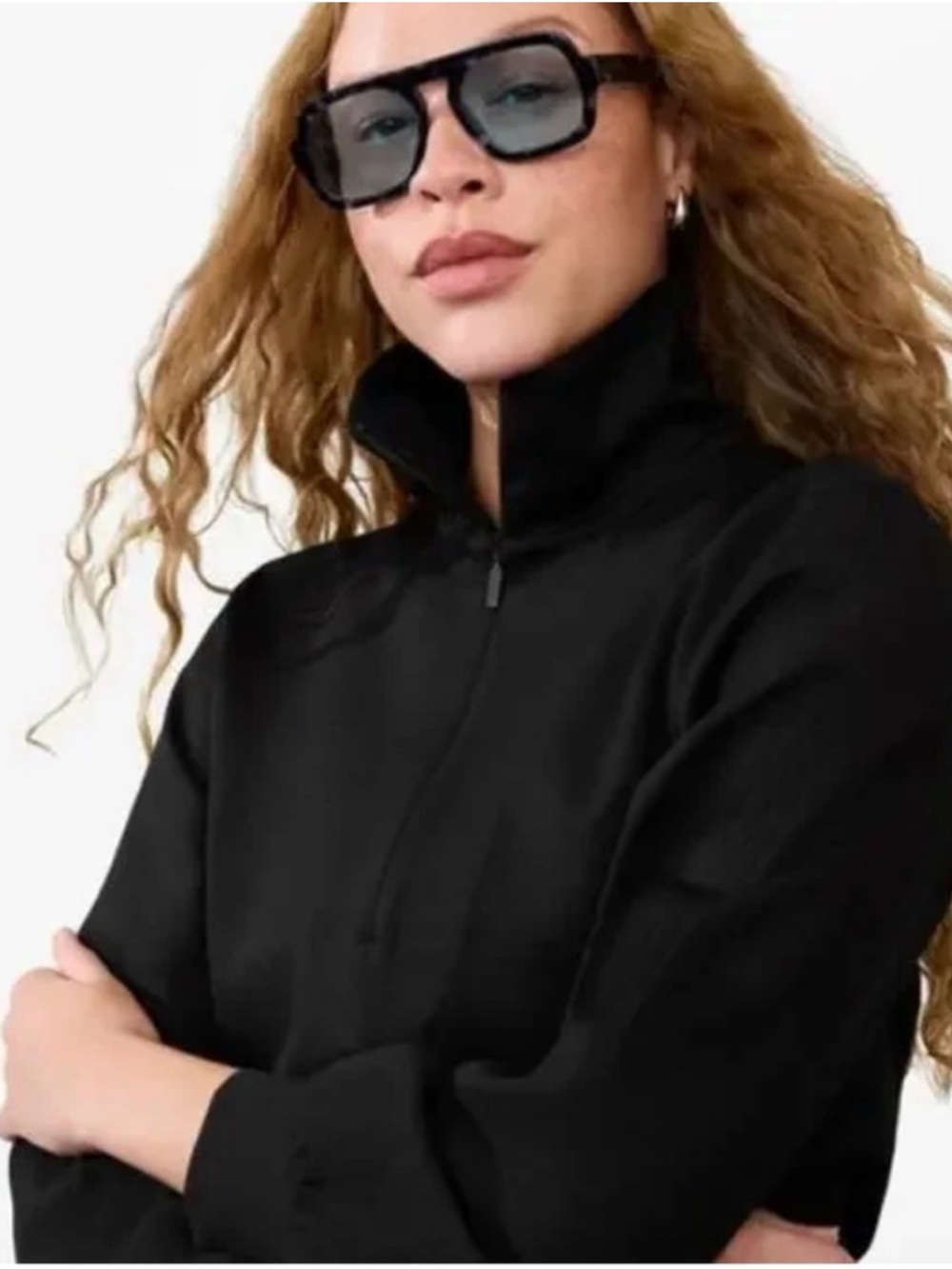 Athleta Black Half-Zip Pullover